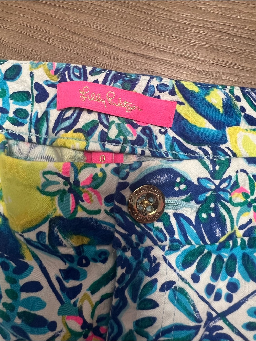 Lilly Pulitzer Multicolor Floral pants , positano  — Blue, Teal, Yellow